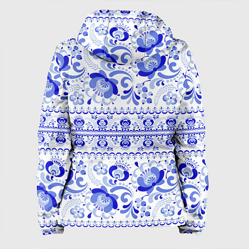 Женская куртка Новогодняя гжельская роспись цветами / 3D-Черный – фото 2