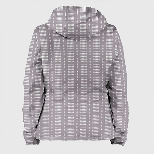 Женская куртка Тёплый серый паттерн кружочки / 3D-Белый – фото 2