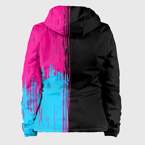 Женская куртка GTA6 - neon gradient по-вертикали / 3D-Черный – фото 2