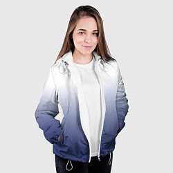Куртка с капюшоном женская Туманный градиент бело-синий, цвет: 3D-белый — фото 2