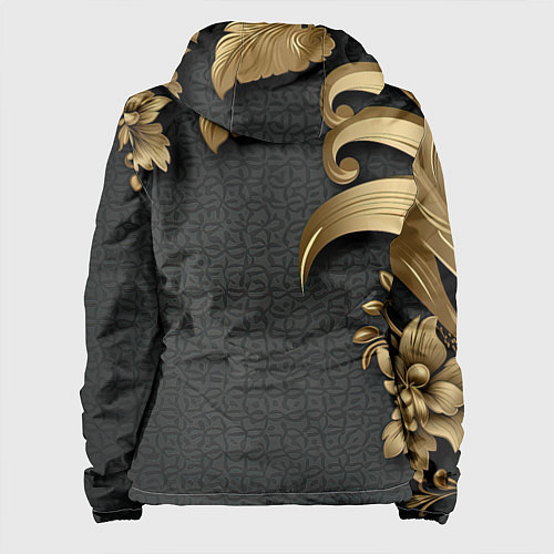 Женская куртка Золотой герб России и объемные узоры / 3D-Белый – фото 2