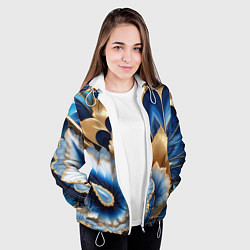 Куртка с капюшоном женская Королевский синий с золотом, цвет: 3D-белый — фото 2