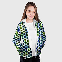 Куртка с капюшоном женская Светящиеся соты, цвет: 3D-белый — фото 2