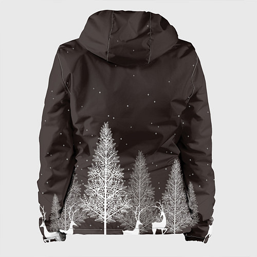 Женская куртка Олени в лесу / 3D-Белый – фото 2