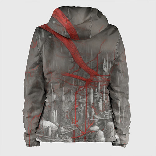 Женская куртка Биотехнический городской пейзаж / 3D-Черный – фото 2