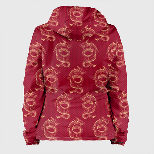 Женская куртка Китайский дракон на красном фоне / 3D-Белый – фото 2