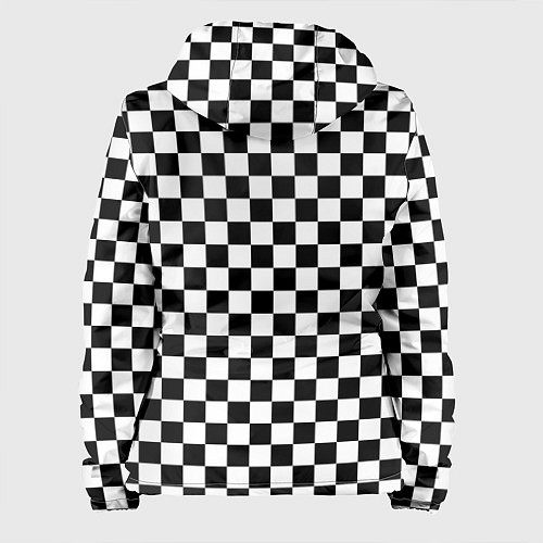 Женская куртка Шахматное поле чёрно-белый / 3D-Черный – фото 2