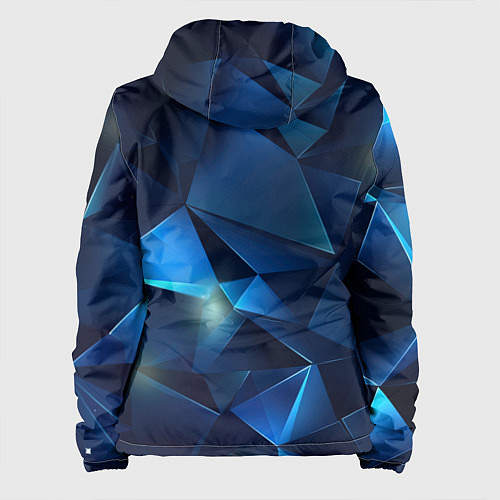 Женская куртка Синяя геометрическая абстракция / 3D-Белый – фото 2