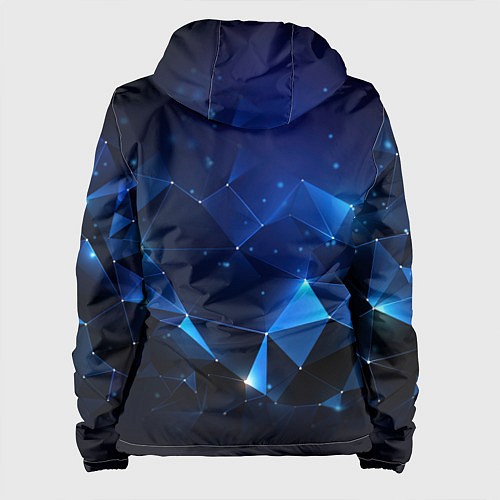 Женская куртка Синяя геометрическая абстракция / 3D-Белый – фото 2