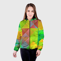 Куртка с капюшоном женская Разноцветные фигуры, цвет: 3D-черный — фото 2