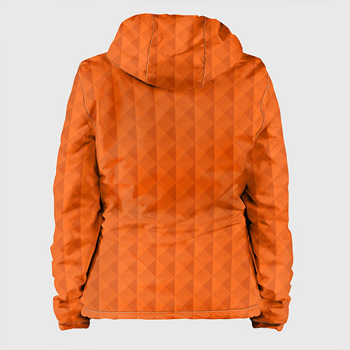 Женская куртка Объёмные пирамиды сочный апельсиновый / 3D-Белый – фото 2