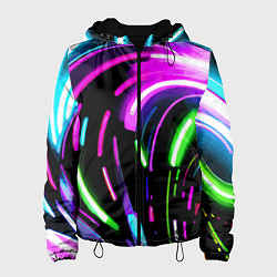 Женская куртка Неоновая экспрессивная абстракция