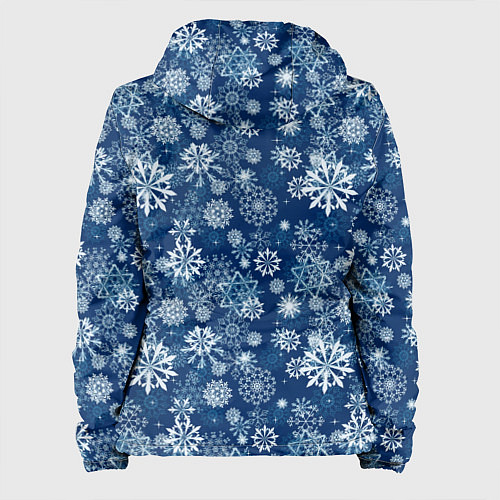 Женская куртка Snowflakes on a blue background / 3D-Белый – фото 2