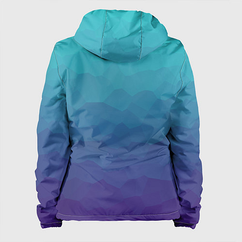Женская куртка Графический эффект на бирюзово-синего градиенте / 3D-Белый – фото 2