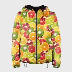 Женская куртка Фон с экзотическими фруктами