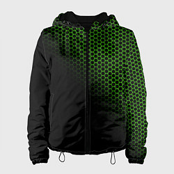 Куртка с капюшоном женская Неоновые соты чёрный, цвет: 3D-черный