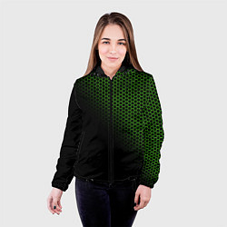 Куртка с капюшоном женская Неоновые соты чёрный, цвет: 3D-черный — фото 2
