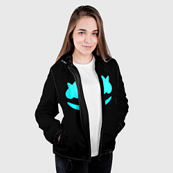 Куртка с капюшоном женская Маршмеллоу голубое лого, цвет: 3D-черный — фото 2