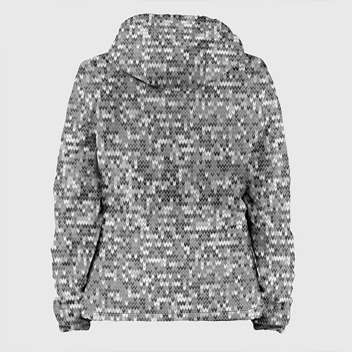 Женская куртка Узор серого вязанного трикотажа меланж / 3D-Белый – фото 2