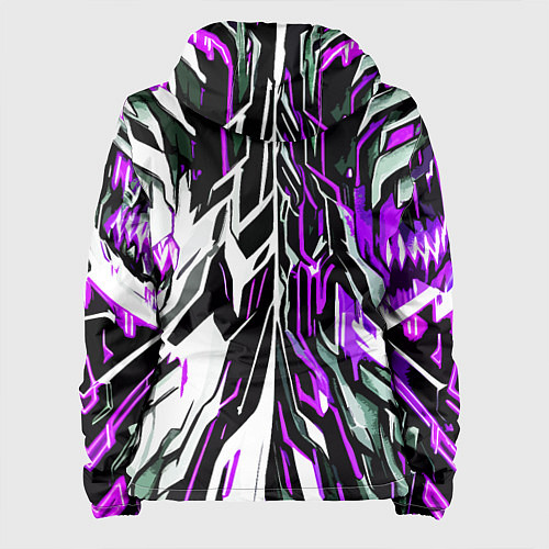 Женская куртка Фиолетовая и белая абстракция на чёрном фоне / 3D-Черный – фото 2