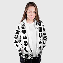 Куртка с капюшоном женская Love death robots pattern white, цвет: 3D-белый — фото 2