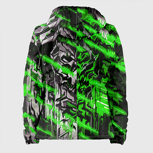 Женская куртка Железный череп и зелёные линии / 3D-Белый – фото 2