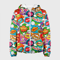 Куртка с капюшоном женская Bang Boom Ouch pop art pattern, цвет: 3D-белый