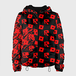 Куртка с капюшоном женская Roblox краски гейм мобайл, цвет: 3D-черный