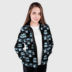 Куртка с капюшоном женская Ahegao cartoon, цвет: 3D-черный — фото 2