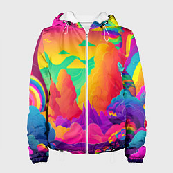Женская куртка Яркие краски перетекают в радугу