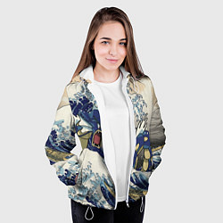 Куртка с капюшоном женская Kanagawa wave - Gyarados, цвет: 3D-белый — фото 2