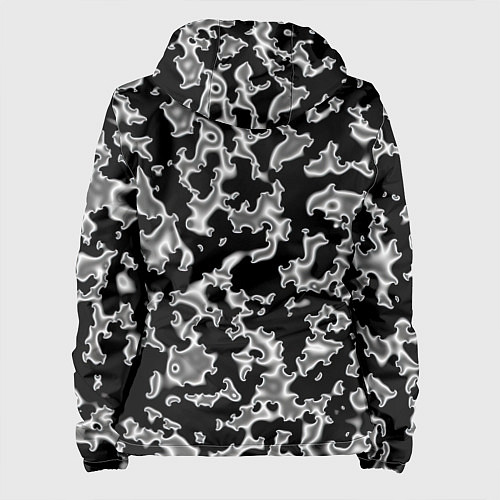 Женская куртка Капли жидкого металла - камуфляж на чёрном / 3D-Белый – фото 2