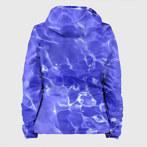 Женская куртка Синяя вода текстура / 3D-Белый – фото 2