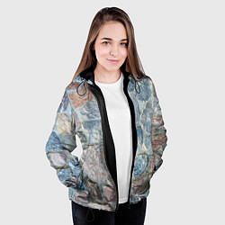 Куртка с капюшоном женская Каменный фон, цвет: 3D-черный — фото 2