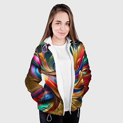 Куртка с капюшоном женская Золотые линии, цвет: 3D-белый — фото 2