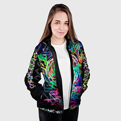 Куртка с капюшоном женская Шри янтра, цвет: 3D-черный — фото 2