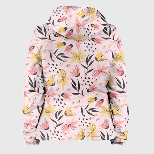 Женская куртка Абстрактный паттерн с цветами / 3D-Черный – фото 2