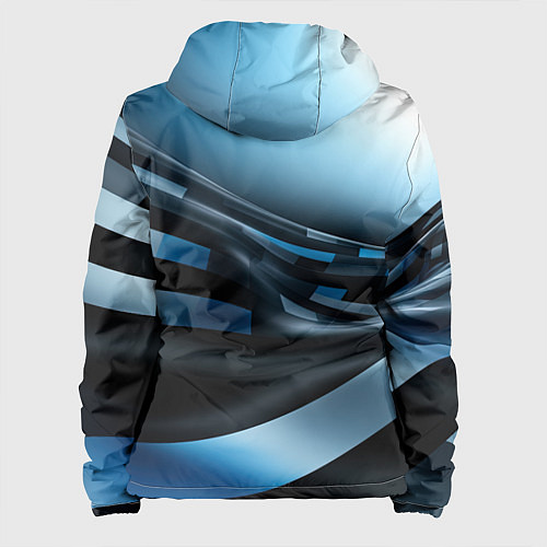 Женская куртка Черно-синий абстрактный спортивный стиль / 3D-Черный – фото 2