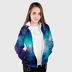 Куртка с капюшоном женская Космические туманности, цвет: 3D-белый — фото 2