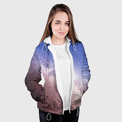 Куртка с капюшоном женская Галактика млечный путь, цвет: 3D-белый — фото 2