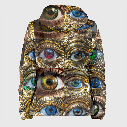 Женская куртка Металлические глаза в стиле стимпанк / 3D-Черный – фото 2