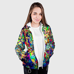 Куртка с капюшоном женская Знаковые пузырьки, цвет: 3D-белый — фото 2