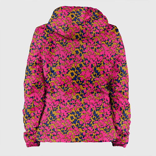Женская куртка Взаимосвязанные листочки, розового жёлтого и синег / 3D-Белый – фото 2