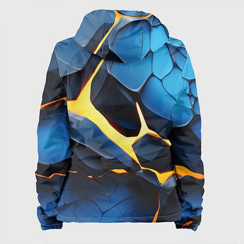 Женская куртка Желтая лава на синих плитах / 3D-Белый – фото 2