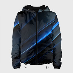 Куртка с капюшоном женская Темно-синий абстрактный фон абстракция, цвет: 3D-черный