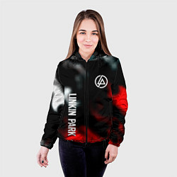 Куртка с капюшоном женская Linkin park flame, цвет: 3D-черный — фото 2