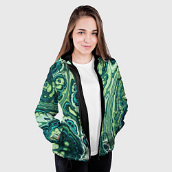 Куртка с капюшоном женская Абстрактный разноцветный узор, цвет: 3D-черный — фото 2