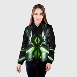 Куртка с капюшоном женская Зеленый луч, цвет: 3D-черный — фото 2