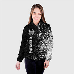 Куртка с капюшоном женская Palworld glitch на темном фоне по-вертикали, цвет: 3D-черный — фото 2