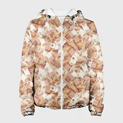 Куртка с капюшоном женская Деньги - купюры в 5 тысяч рублей, цвет: 3D-белый